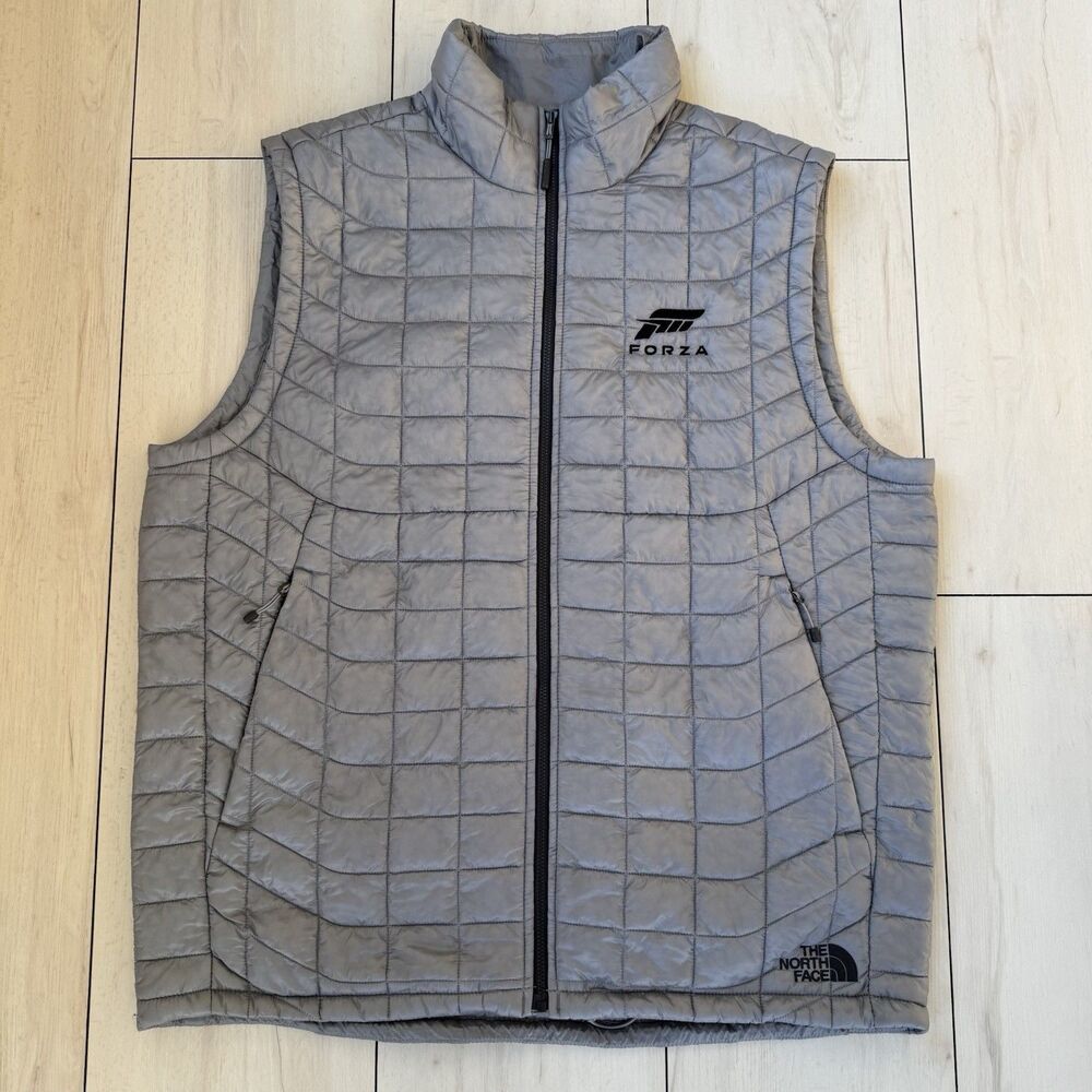 The North Face ThermoBall Eco Vest Men’s Large Gray Quilted Puffer Jacket W/Logo